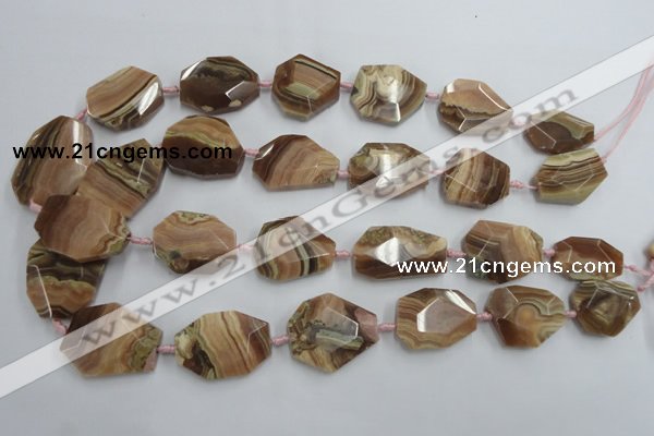 CNG244 18*25mm - 25*32mm faceted nuggets Argentina rhodochrosite beads