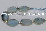 CNG2452 7.5 inches 20*25mm - 25*35mm faceted freeform agate beads