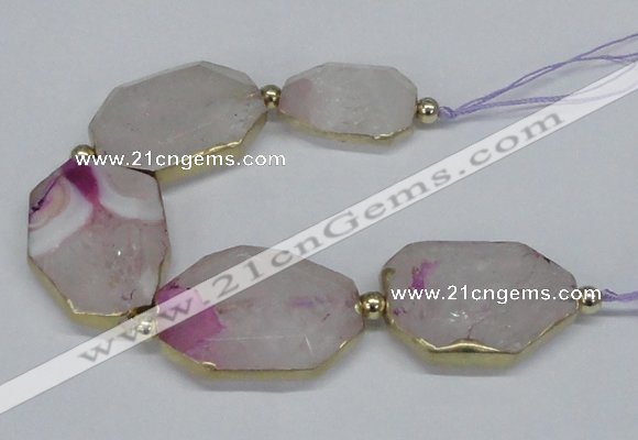 CNG2455 7.5 inches 20*25mm - 30*40mm faceted freeform agate beads