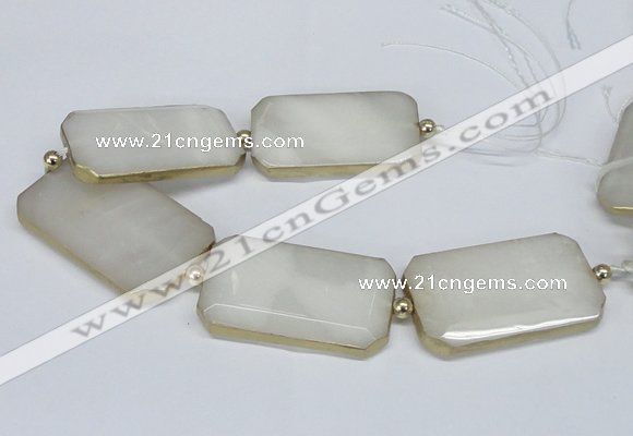 CNG2460 7.5 inches 30*50mm - 32*55mm faceted rectangle agate beads