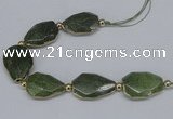 CNG2468 7.5 inches 20*25mm - 25*30mm faceted freeform green quartz beads