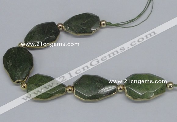 CNG2468 7.5 inches 20*25mm - 25*30mm faceted freeform green quartz beads