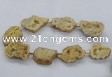 CNG2491 15.5 inches 30*40mm - 40*50mm freeform plated druzy agate beads