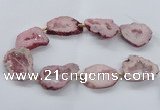 CNG2493 15.5 inches 30*40mm - 40*50mm freeform plated druzy agate beads