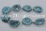 CNG2494 15.5 inches 30*40mm - 40*50mm freeform plated druzy agate beads