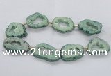 CNG2495 15.5 inches 30*40mm - 40*50mm freeform plated druzy agate beads