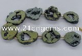 CNG2500 15.5 inches 30*40mm - 40*50mm freeform plated druzy agate beads