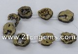 CNG2501 15.5 inches 30*40mm - 40*50mm freeform plated druzy agate beads