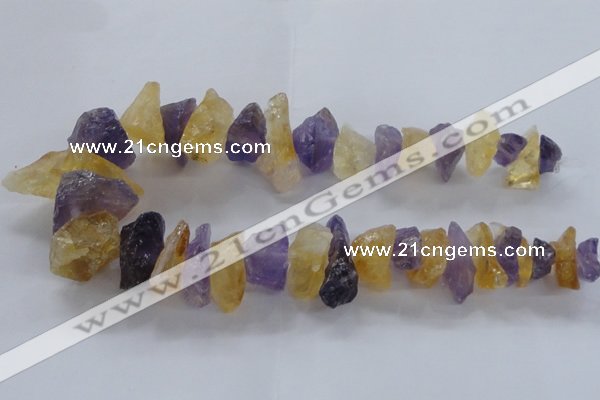 CNG2543 12*20mm – 15*30mm nuggets lavender amethyst & citrine beads