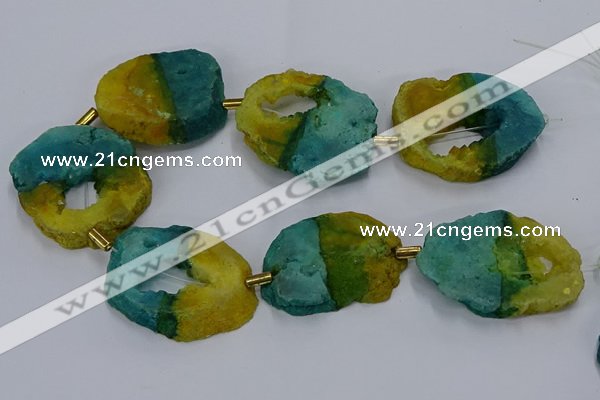 CNG2550 15.5 inches 30*40mm - 45*50mm freeform druzy agate beads