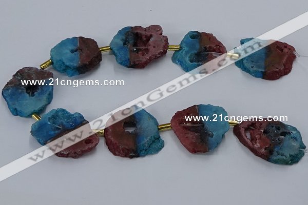 CNG2552 15.5 inches 30*40mm - 45*50mm freeform druzy agate beads