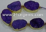 CNG2560 7.5 inches 25*35mm - 30*40mm freeform druzy agate beads