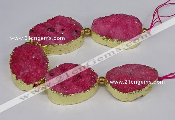 CNG2561 7.5 inches 25*35mm - 30*40mm freeform druzy agate beads