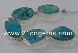 CNG2600 7.5 inches 25*35mm - 30*40mm freeform druzy agate beads