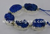 CNG2602 7.5 inches 25*35mm - 30*40mm freeform druzy agate beads