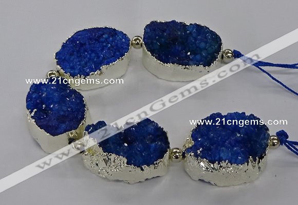 CNG2602 7.5 inches 25*35mm - 30*40mm freeform druzy agate beads