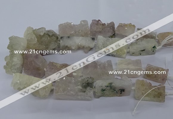 CNG2631 15.5 inches 20*25mm - 23*42mm freeform druzy amethyst beads