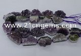 CNG2633 15.5 inches 20*24mm - 25*35mm freeform druzy amethyst beads