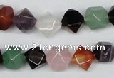 CNG27 15.5 inches 12*12mm faceted nuggets mixed gemstone beads