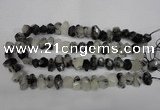 CNG2716 10*14mm - 13*18mm faceted nuggets black rutilated quartz beads