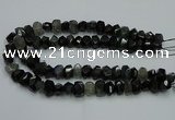 CNG2718 10*14mm - 13*18mm faceted nuggets black rabbit hair beads