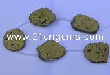 CNG2758 15.5 inches 28*35mm - 40*45mm freeform plated druzy agate beads
