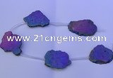 CNG2761 15.5 inches 28*35mm - 40*45mm freeform plated druzy agate beads