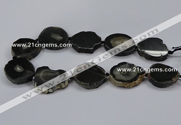 CNG2781 15.5 inches 30*35mm - 35*40mm freeform agate beads