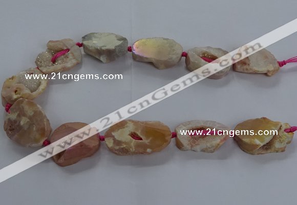 CNG2801 15.5 inches 25*30mm - 30*40mm freeform druzy agate beads