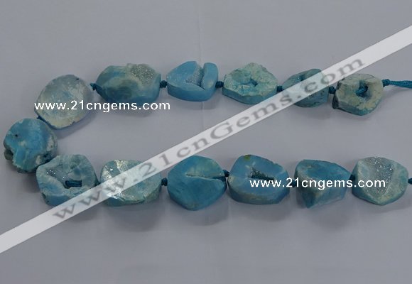 CNG2804 15.5 inches 25*30mm - 30*40mm freeform druzy agate beads