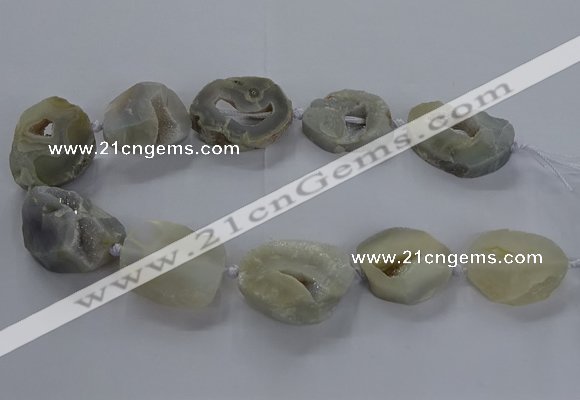 CNG2806 15.5 inches 25*35mm - 30*45mm freeform druzy agate beads