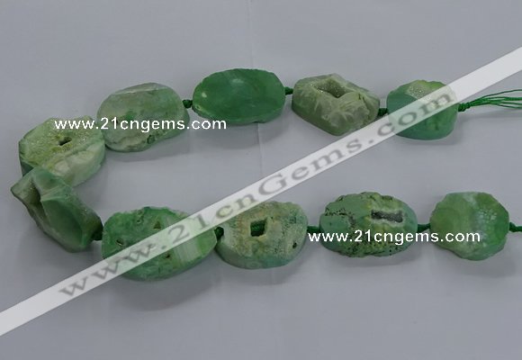 CNG2811 15.5 inches 25*35mm - 30*45mm freeform druzy agate beads