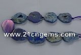 CNG2813 15.5 inches 25*35mm - 30*45mm freeform druzy agate beads
