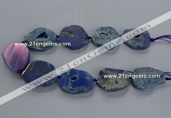 CNG2813 15.5 inches 25*35mm - 30*45mm freeform druzy agate beads