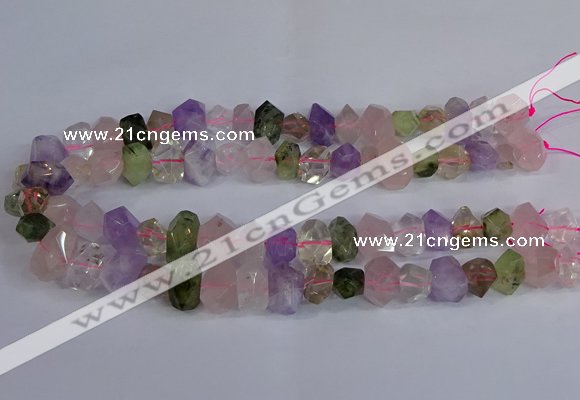 CNG2828 15.5 inches 10*14mm - 13*18mm faceted nuggets mixed quartz beads