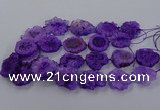 CNG2850 15.5 inches 30*40mm - 45*50mm freeform druzy agate beads