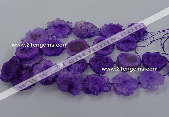 CNG2850 15.5 inches 30*40mm - 45*50mm freeform druzy agate beads