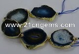 CNG2855 8 inches 35*45mm - 45*55mm freeform druzy agate beads