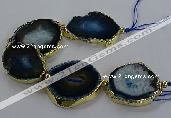 CNG2855 8 inches 35*45mm - 45*55mm freeform druzy agate beads