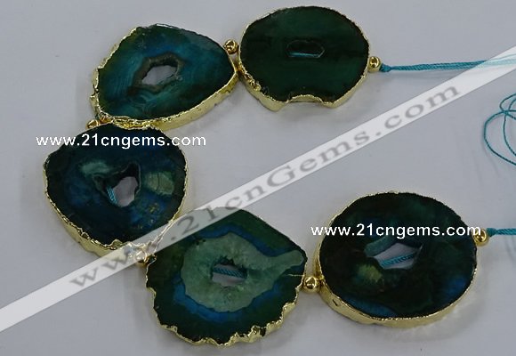 CNG2862 8 inches 40*45mm - 50*60mm freeform druzy agate beads