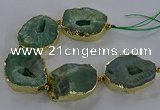 CNG2869 8 inches 35*40mm - 40*50mm freeform druzy agate beads