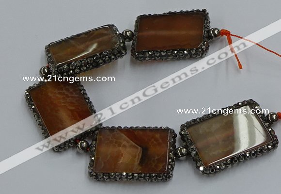 CNG2875 7.5 inches 25*35mm rectangle agate gemstone beads wholesale