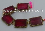 CNG2876 7.5 inches 25*35mm rectangle agate gemstone beads wholesale