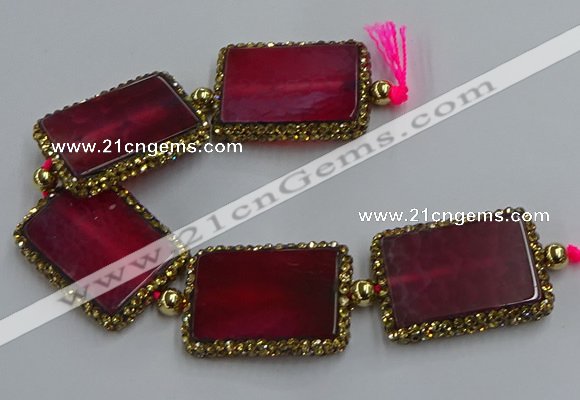 CNG2876 7.5 inches 25*35mm rectangle agate gemstone beads wholesale