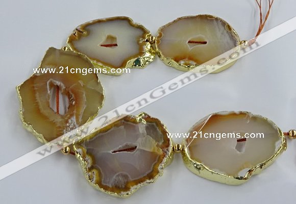 CNG2881 8 inches 40*50mm - 50*60mm freeform druzy agate beads