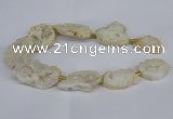 CNG2888 15.5 inches 25*30mm - 30*35mm freeform plated druzy agate beads