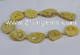 CNG2889 15.5 inches 25*30mm - 30*35mm freeform plated druzy agate beads