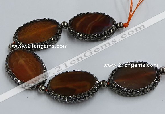 CNG2914 7.5 inches 25*35mm oval agate gemstone beads wholesale