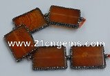 CNG2921 7.5 inches 35*45mm rectangle agate gemstone beads wholesale