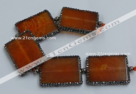 CNG2921 7.5 inches 35*45mm rectangle agate gemstone beads wholesale